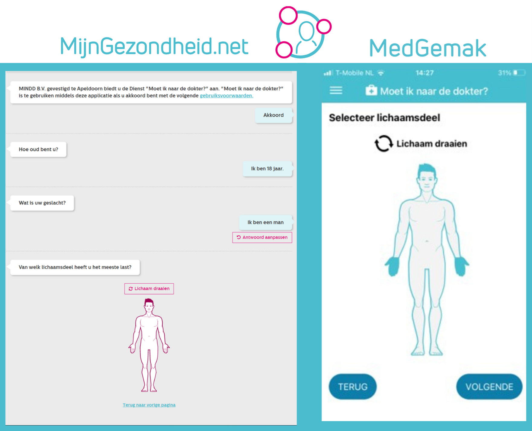 Integratie Moet ik naar de dokter? bij Medgemak